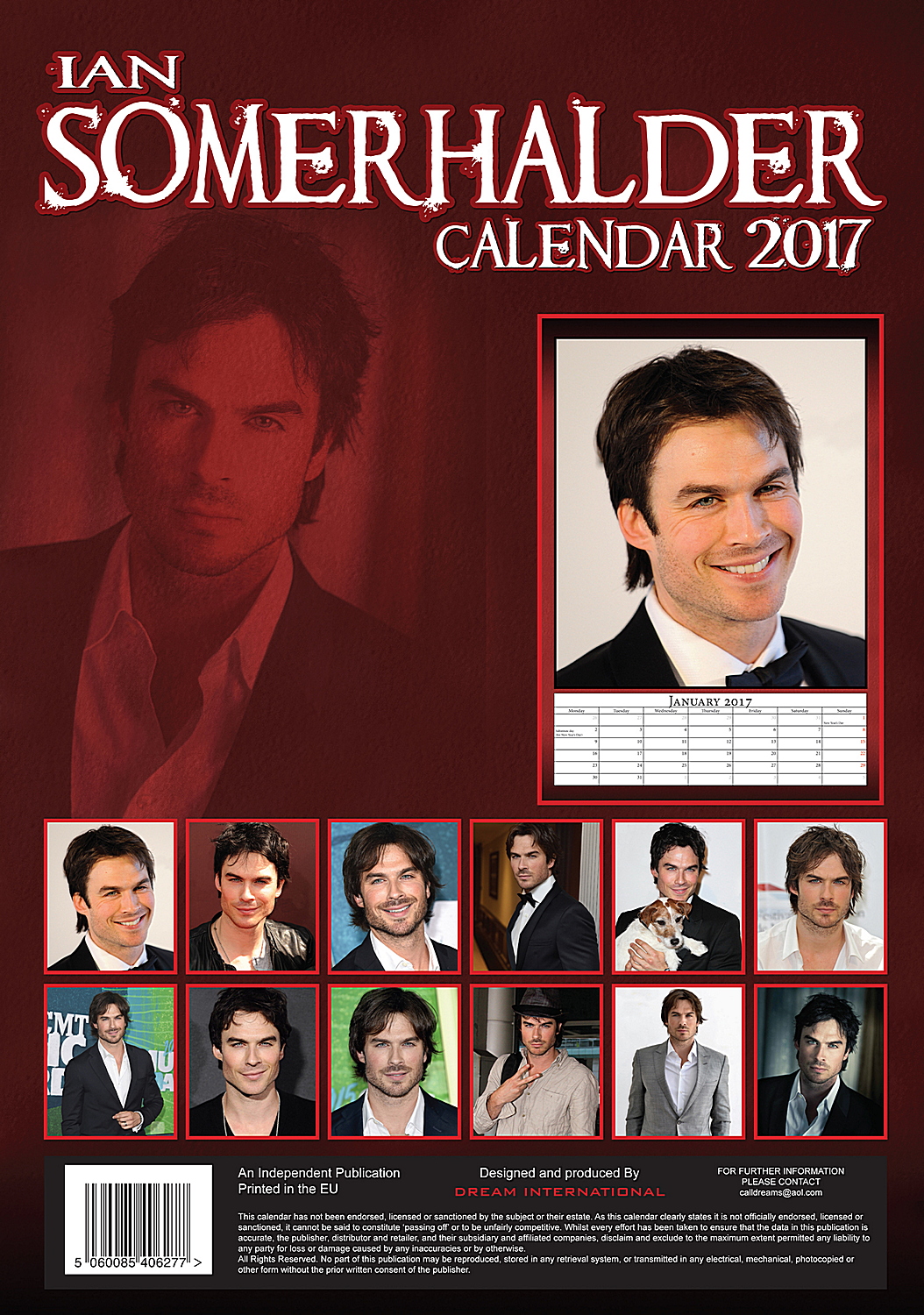 Ian Somerhalder Celebrity Wall Calendar 2017 Celebrity Calendars